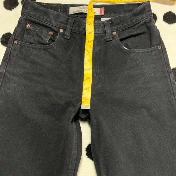 Vintage 90s Y2K Levi's Slim Fit Faded Washed Black Denim Straight Leg Jeans - Picture 9 of 12